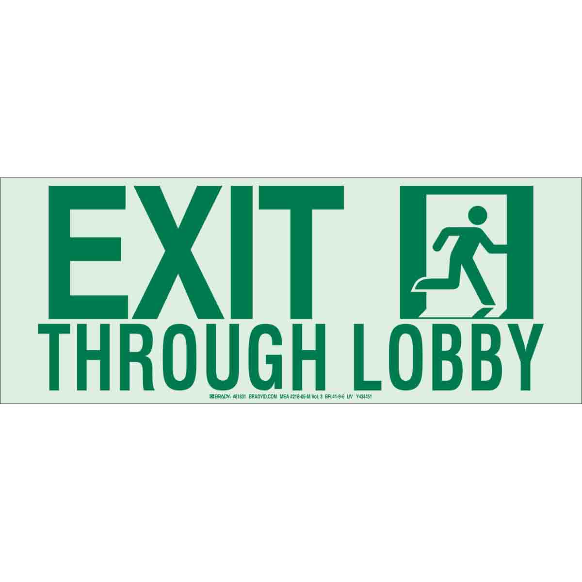 NYC 7X18 EXIT LOBBY NO ARROW UL1994