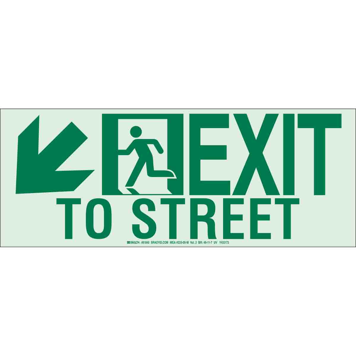 7X18 EXIT STREET+DWN-LEFT 10/PK UL1994