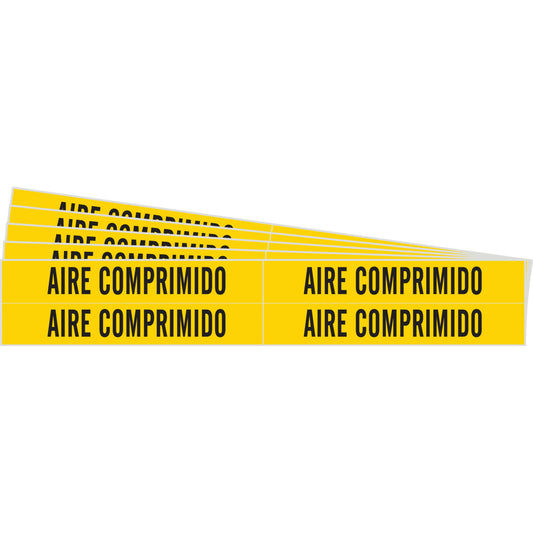 Pipe Marker AIRE COMPRIMIDO 4 BK/YL PK