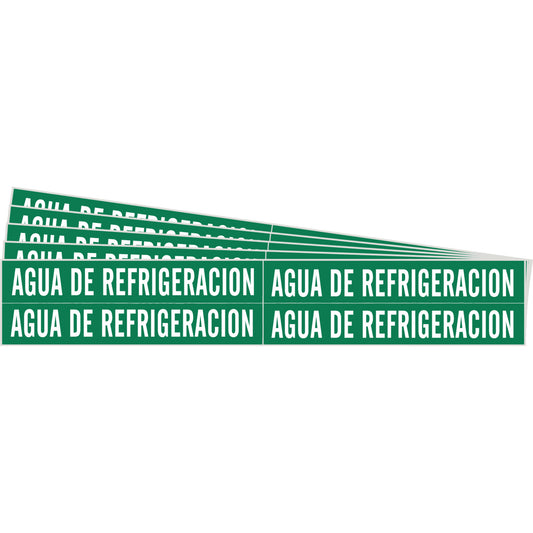 Pipe Marker AGUA DE REFRIG 4 WT on GN PK