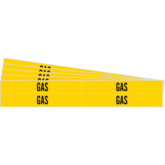 Pipe Marker GAS Style 4 BK on YL PK