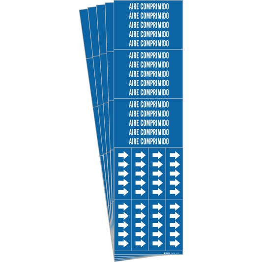 Pipe Marker AIRE COMPRIMIDO 3C WT/BL PK