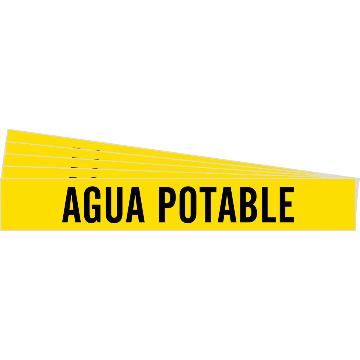 Pipe Marker AGUA POTABLE 1 BK on YL PK