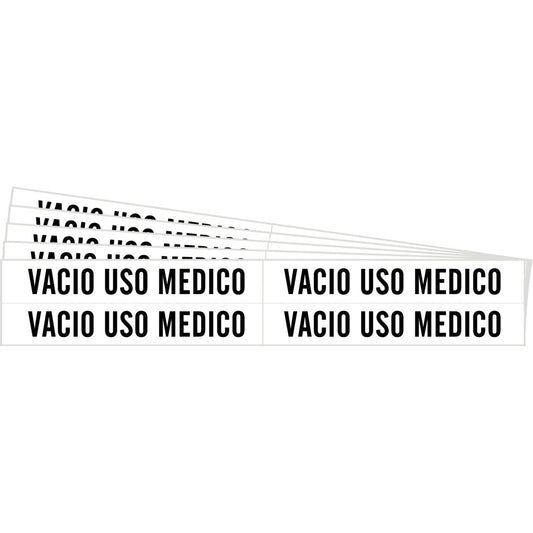 Pipe Marker VACIO USO MEDICO 4 BK/WT PK