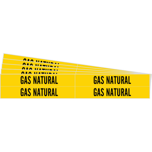 Pipe Marker GAS NATURAL 4 BK on YL PK