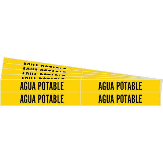 Pipe Marker AGUA POTABLE 4 BK on YL PK