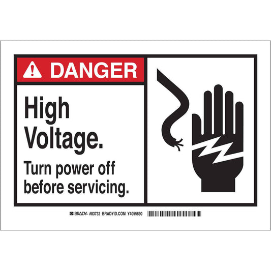 B302 3.5X5 ANSI BLK,RED/WHT HIGH VOLTAGE