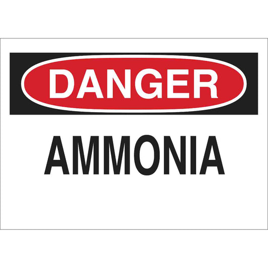 B401 10X14 RED/BLK/WHT DANGER AMMONIA