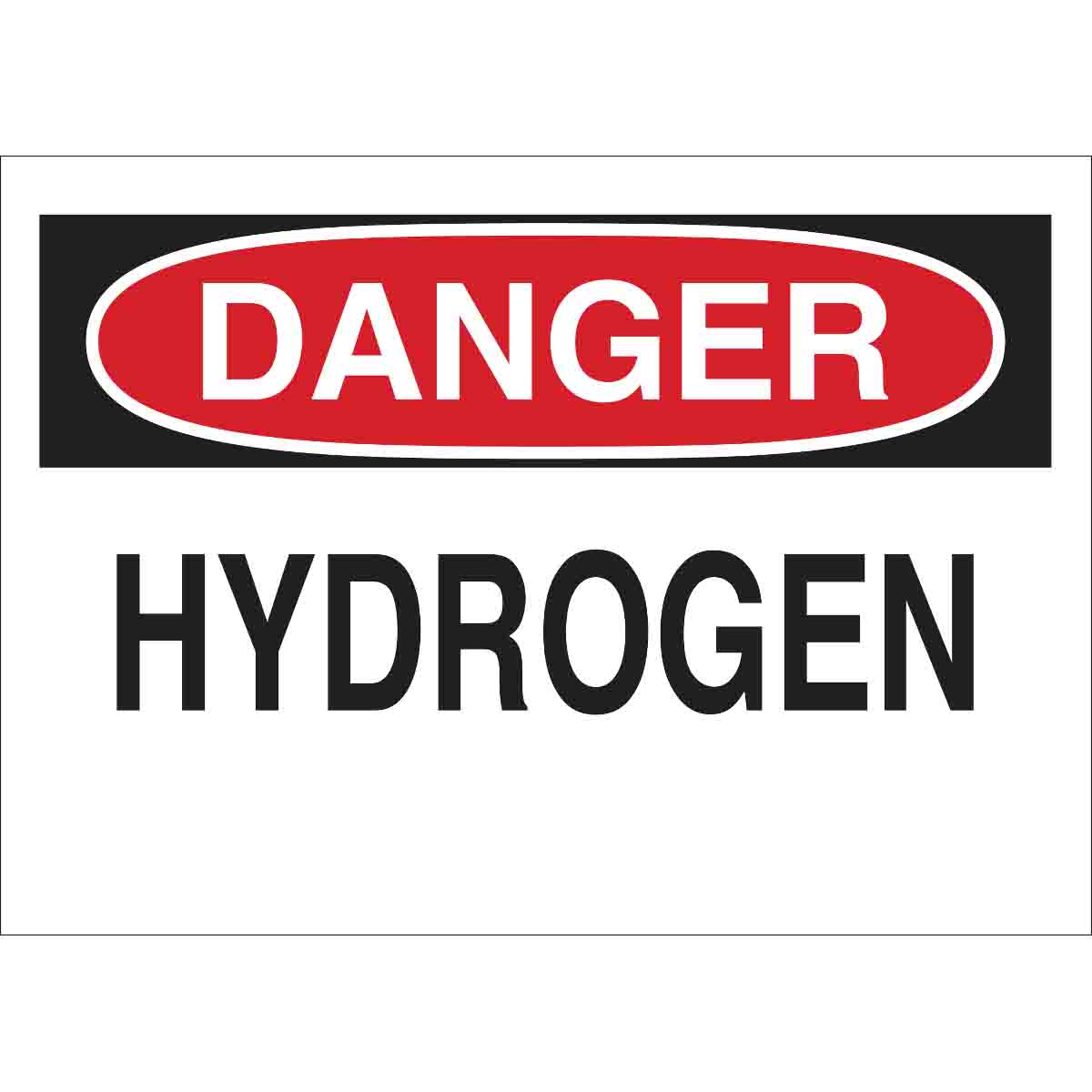 B401 10X14 RED/BLK/WHT DANGER HYDROGEN