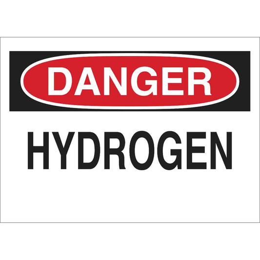 B401 10X14 RED/BLK/WHT DANGER HYDROGEN