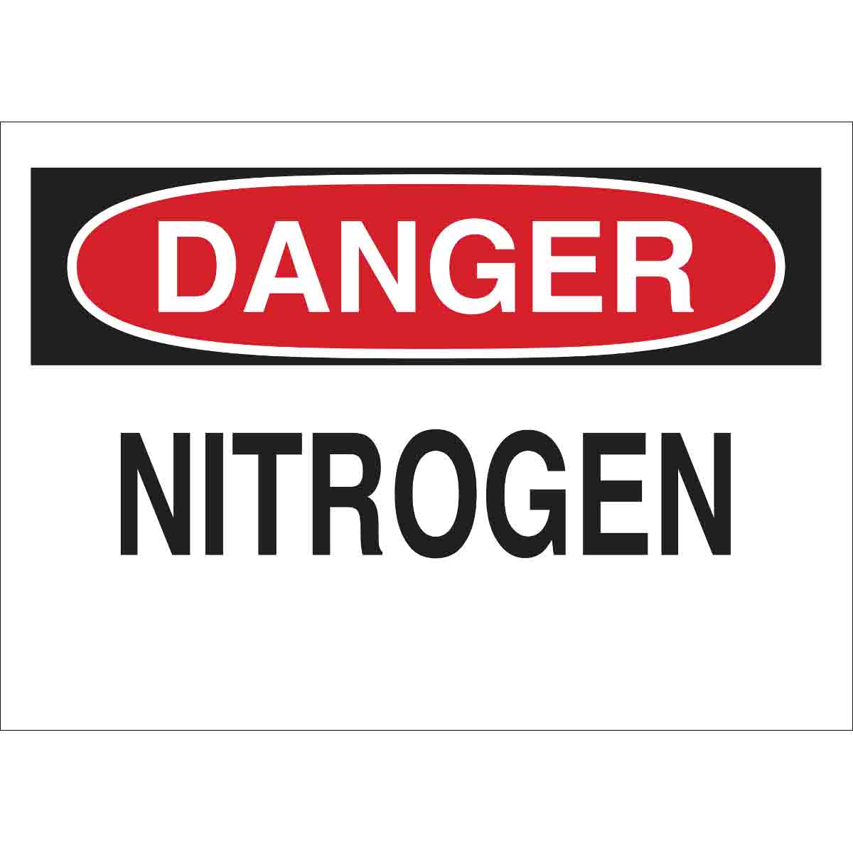 B555 10X14 RED/BLK/WHT DANGER NITROGEN