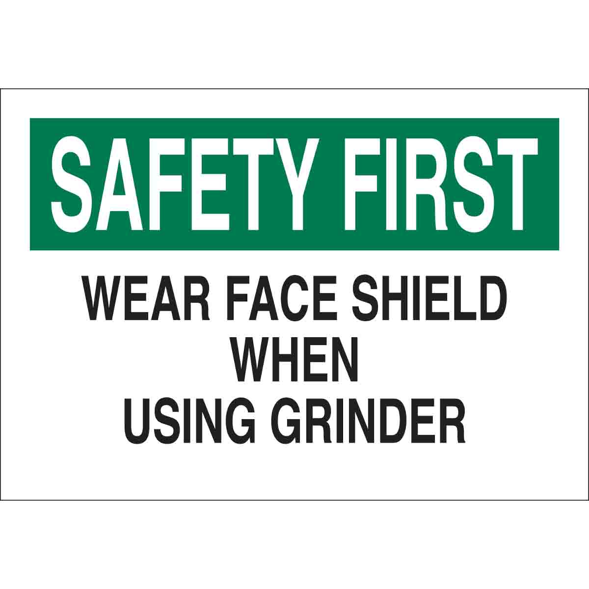 B401 10X14 GRN/BLK/WHT SAFETY FIRST