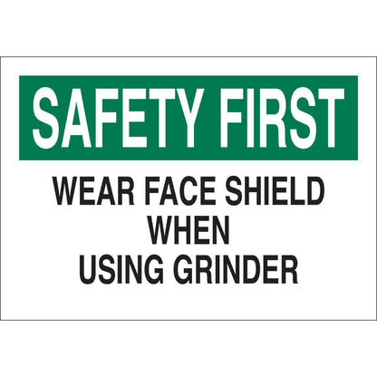 B555 10X14 GRN/BLK/WHT SAFETY FIRST