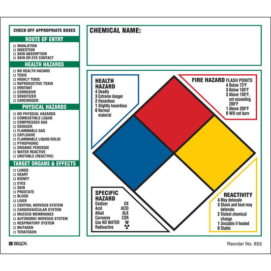 B-235 7X8 100/PK NFR TARGET ORGAN LABELS