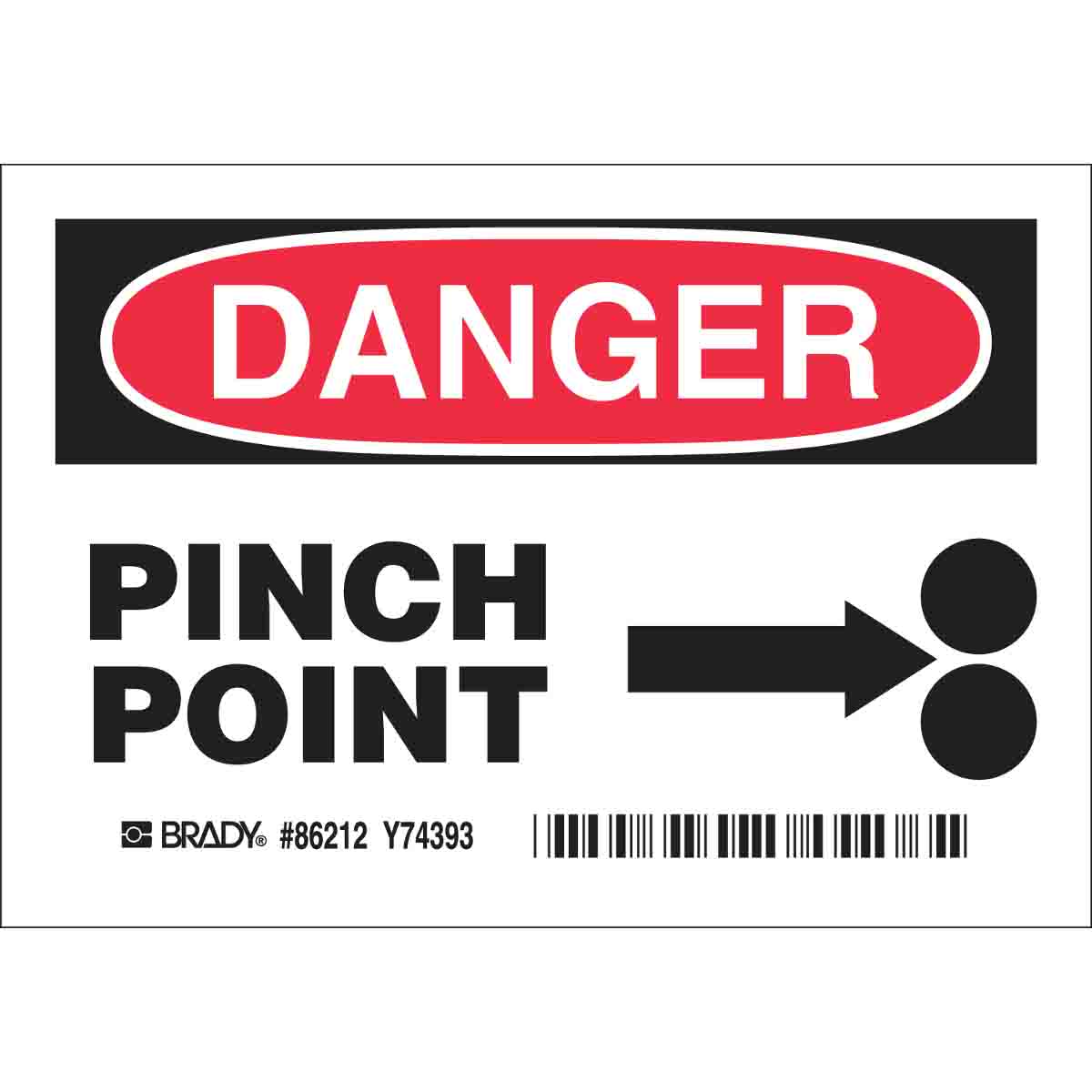 B302-3.5X5-WG-O-5/PK-DNGR PINCH POINT (