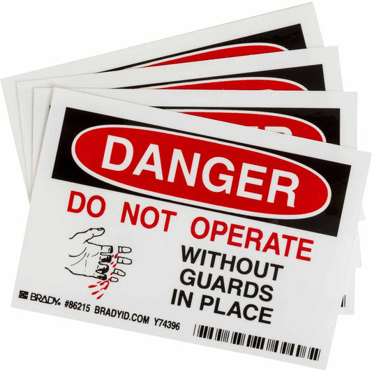 B302-3.5X5-WG-O-5/PK-DANGER DO NOT OPER