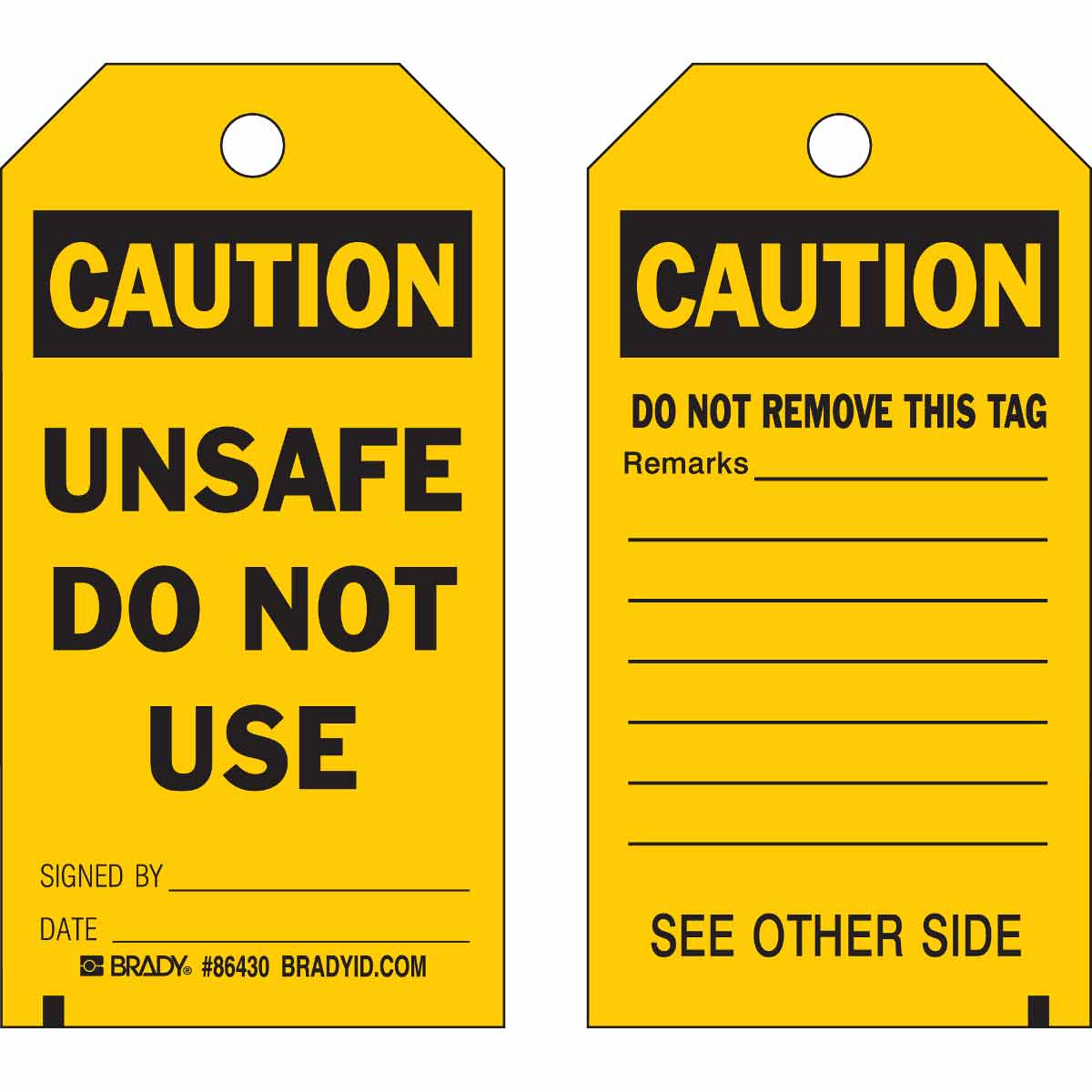 SAFETY CAUTION TAG 5.75X3 10PK