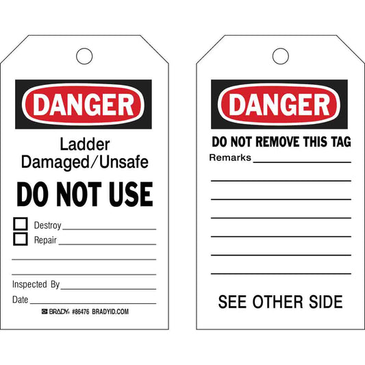 TAG 5837 7X4 BLK/RED/WHT 2-SIDED 10/PK