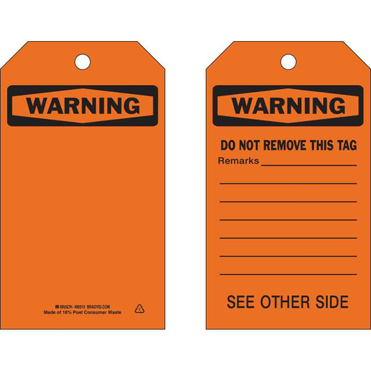TAG B851 7X4 BLK/ORG 2-SIDE 1-FLAP 10/PK