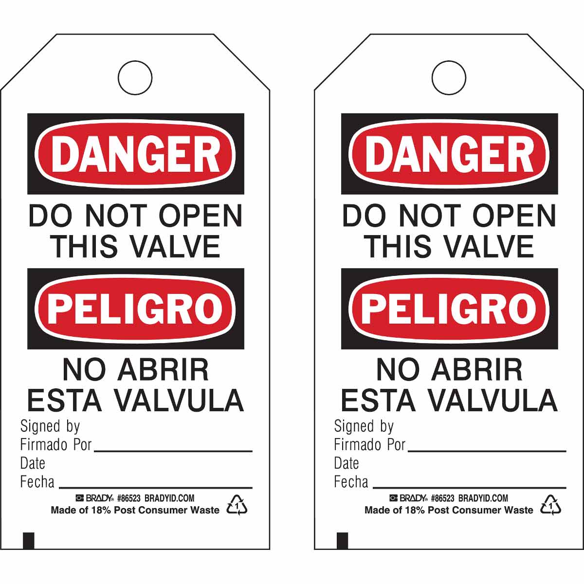 TAG B851 5.75X3 BLK/RED/WHT 2SIDE 10/PK