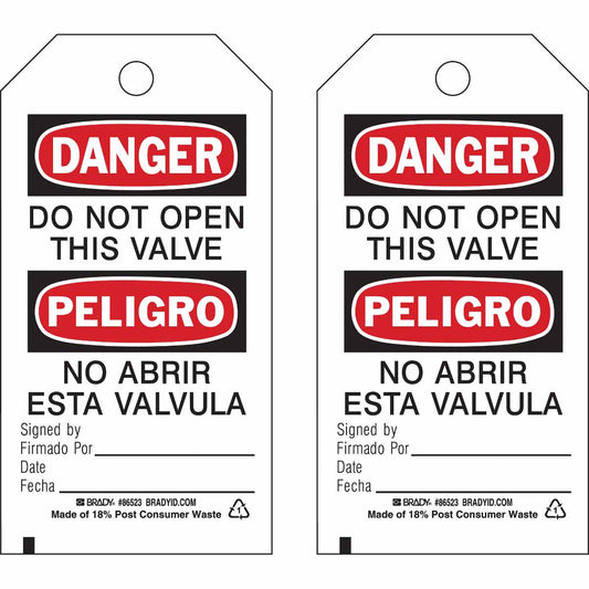 TAG B851 5.75X3 BLK/RED/WHT 2SIDE 10/PK