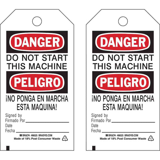 TAG B851 5.75X3 BK/RD/WH 2SIDE 10/PK BIL