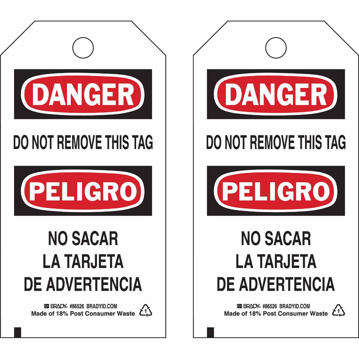 TAG B851 5.75X3 BK/RD/WH 2SIDE 10/PK BIL