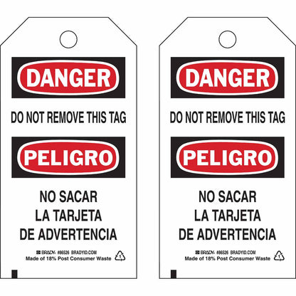 TAG B851 5.75X3 BK/RD/WH 2SIDE 10/PK BIL