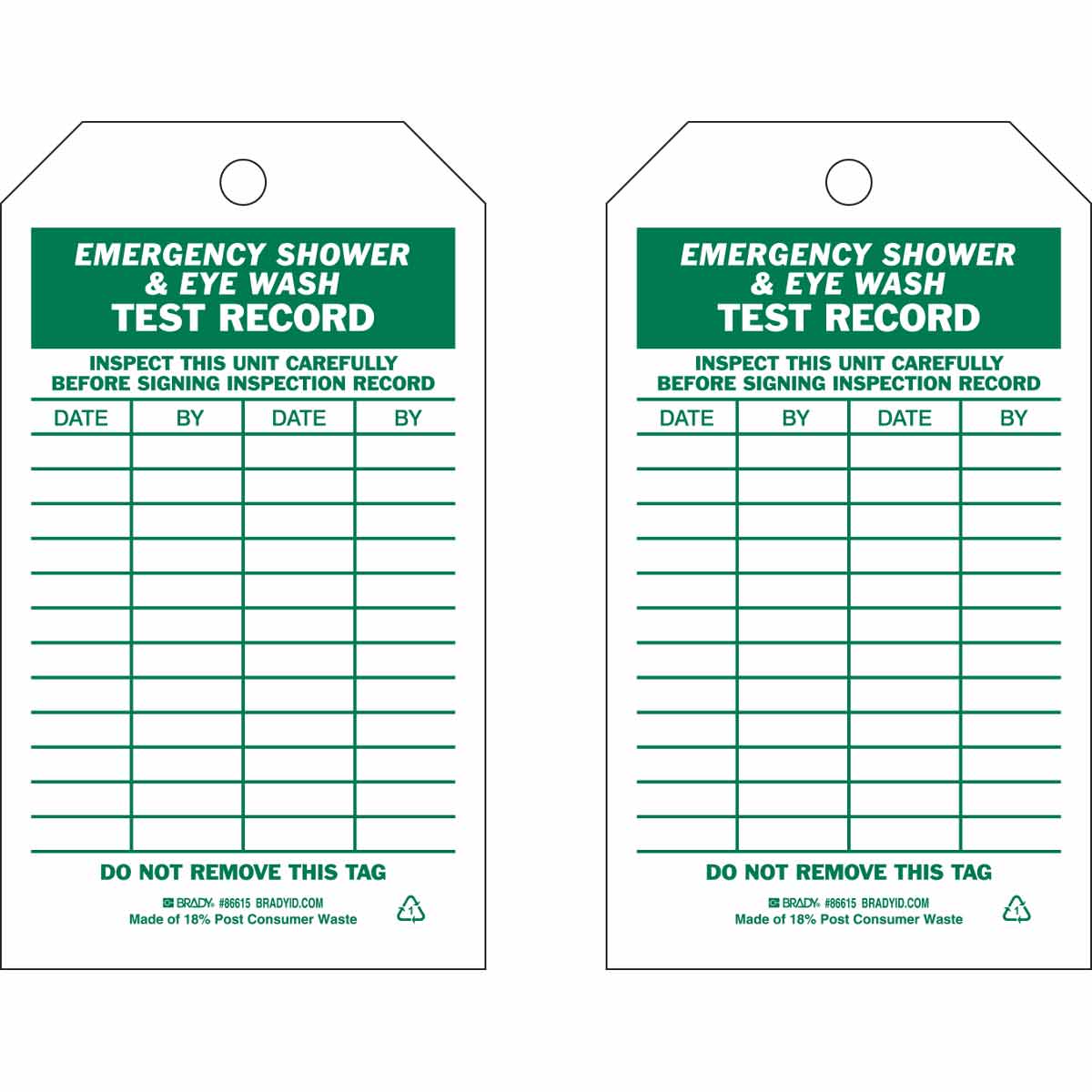 TAG 5.75X3 2D 100PK EM SHR/EYEWASH TEST