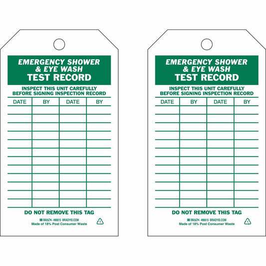 TAG 5.75X3 2D 100PK EM SHR/EYEWASH TEST