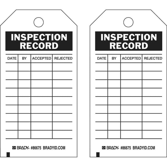 TAG B853 5.75X3 2SD 100PK INSPECT RECORD