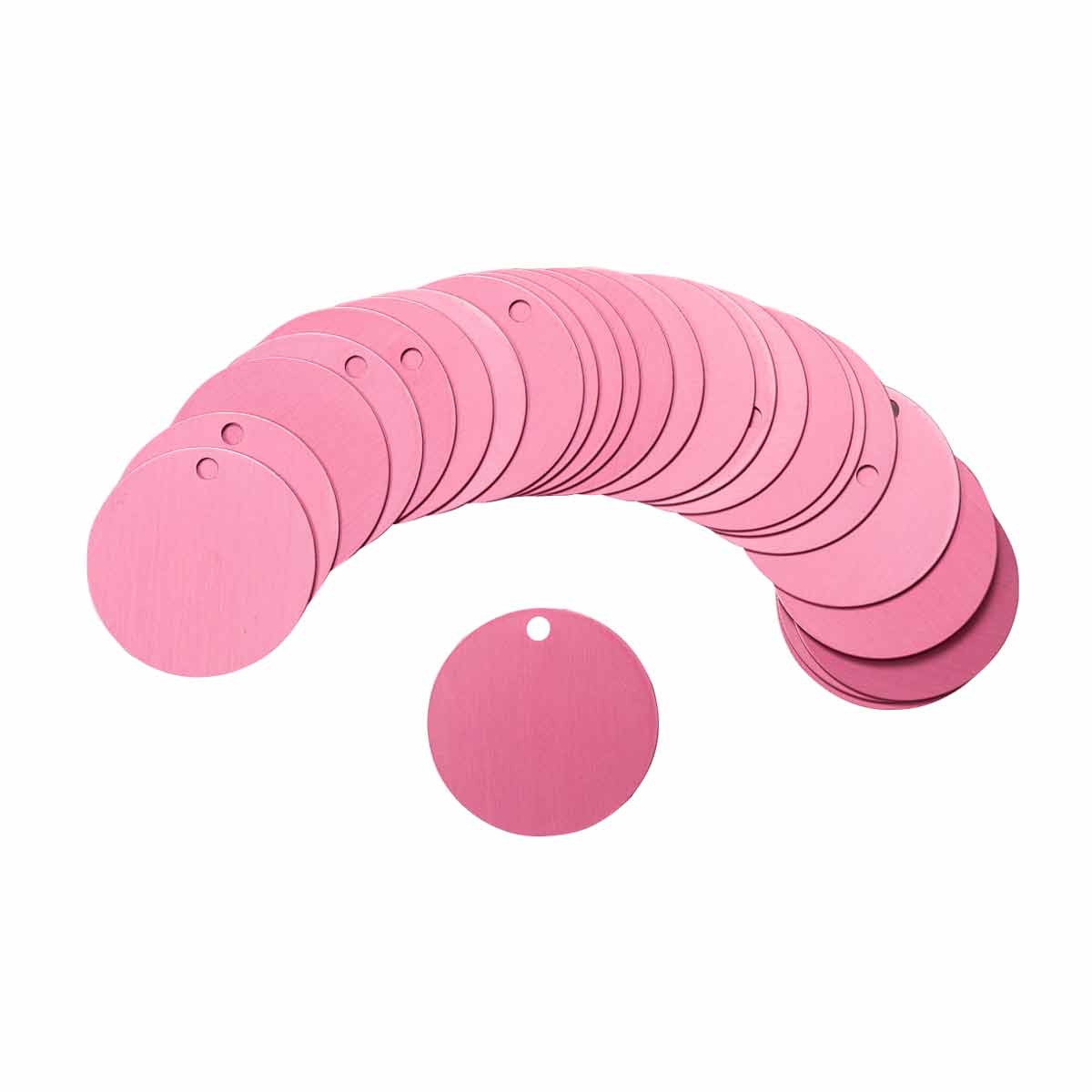 ALUM VALVE TAG,1.5" ROUND,PINK