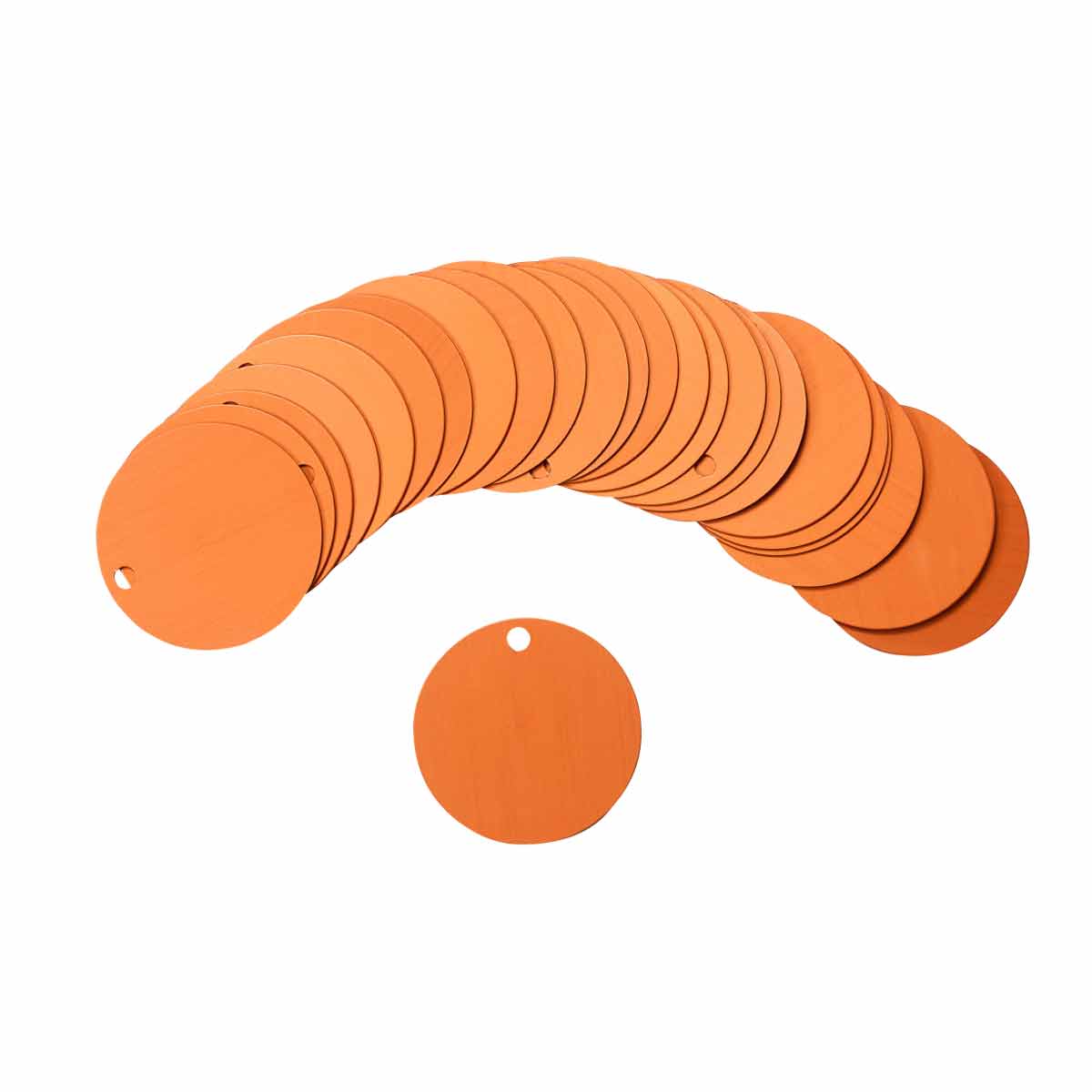 ALUM VALVE TAG,1.5" ROUND,ORANGE