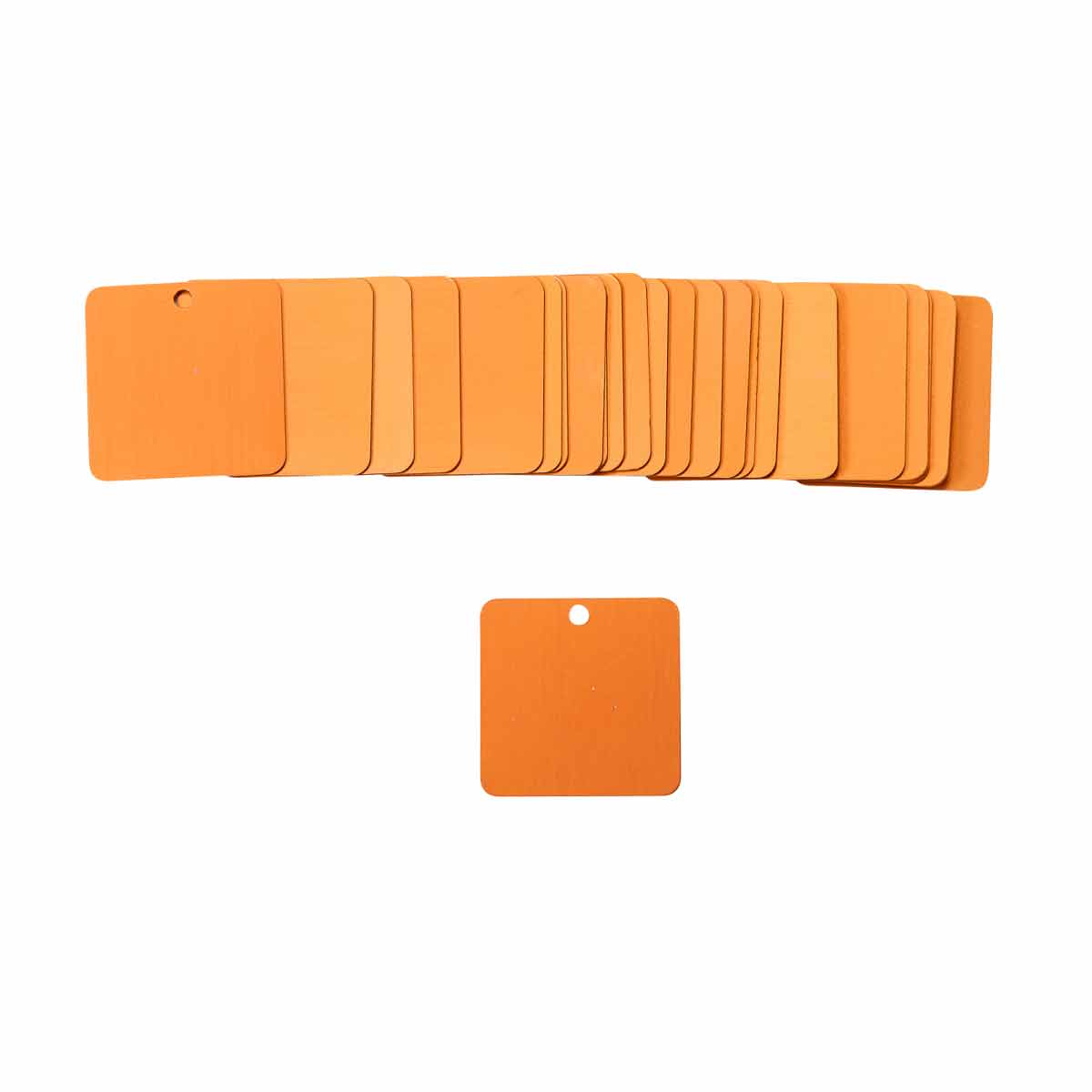 ALUM VALVE TAG,1.5" SQUARE, ORANGE