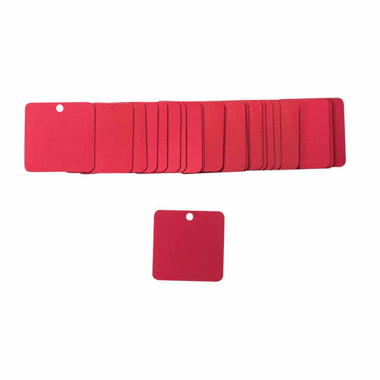 ALUM VALVE TAG,1.5" SQUARE, RED