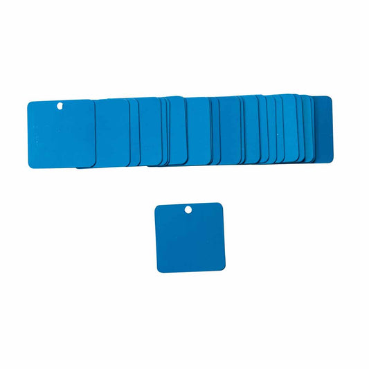 ALUM VALVE TAG,1.5" SQUARE, BLUE