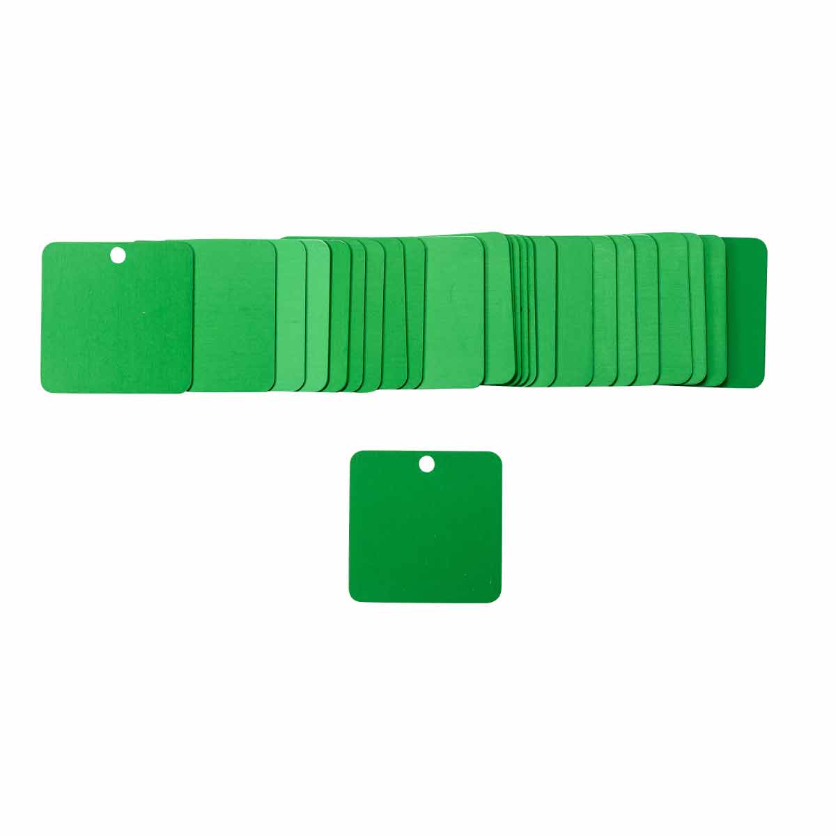 ALUM VALVE TAG,1.5" SQUARE, GREEN