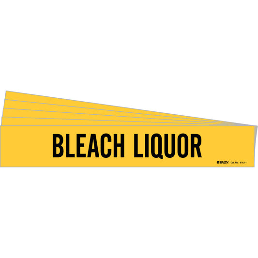 BLEACH LIQUOR Pipe Marker 1 BK on YL PK