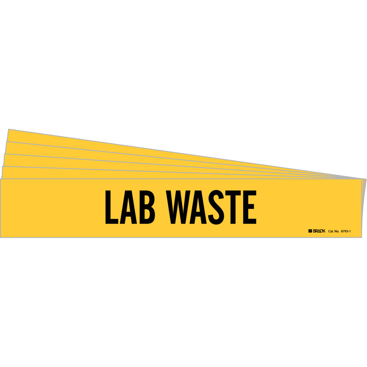 Lab Waste Pipe Marker Sty 1 BK on YL PK