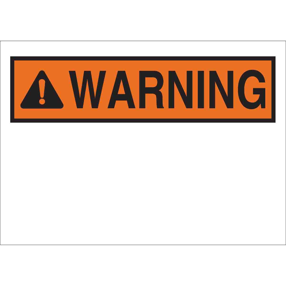 B555 10X14 B,O/WHT WARNING (HEADER ONLY)