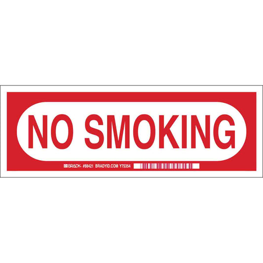B302 3.5X10 RED/WHT NO SMOKING SIGN