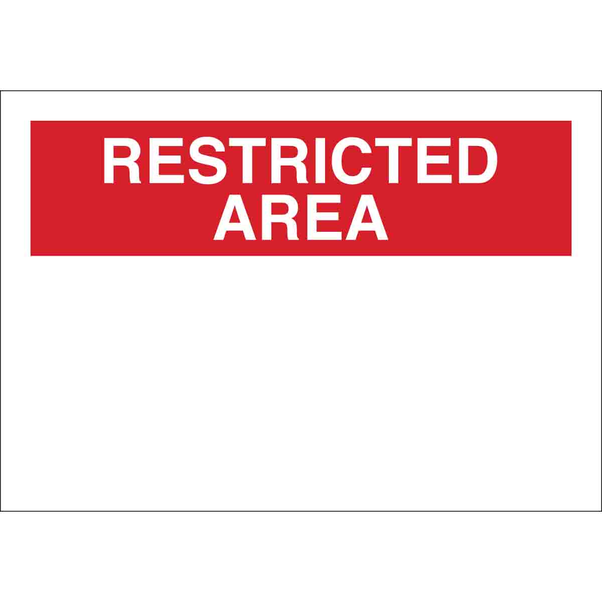 B120,14X20,RED/WHT,RESTRICTED AREA