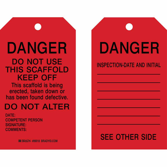 TAG B837 7X4 BLK/RED 2-SIDED 10/PK