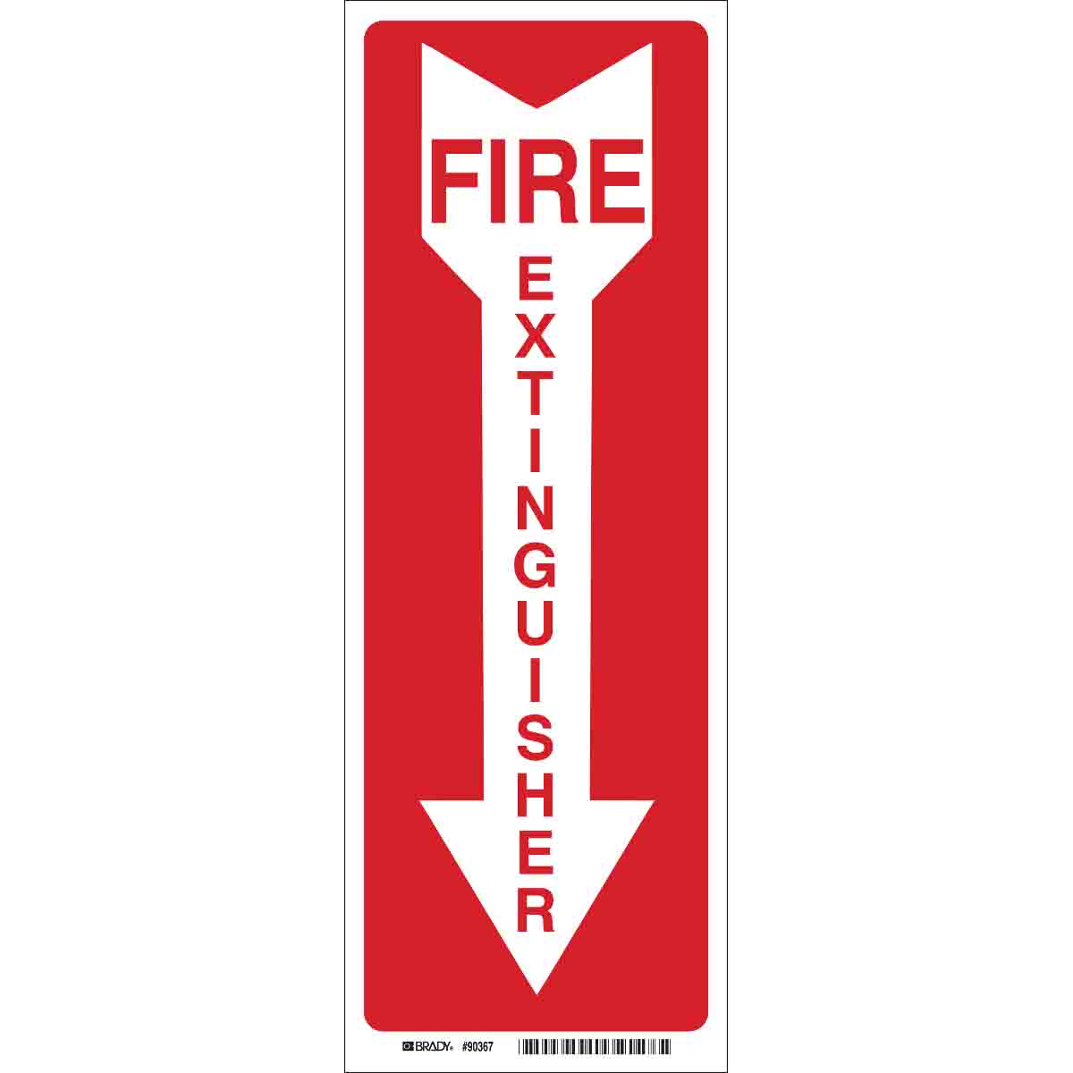 B120 14X3.5 RED/WHT FIRE SIGN