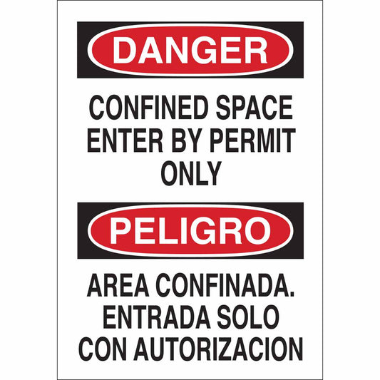 B120,10X7,RED,BLK/WHT,DANGER CONFINED