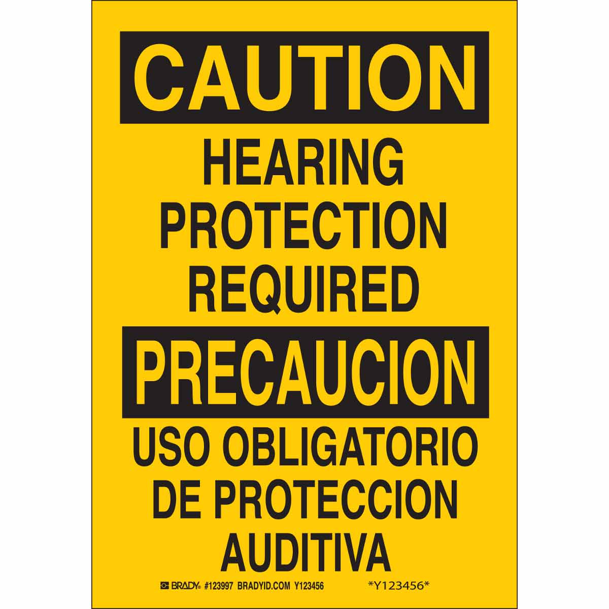 B555 14X10 BLK/YEL BILINGUAL SIGN