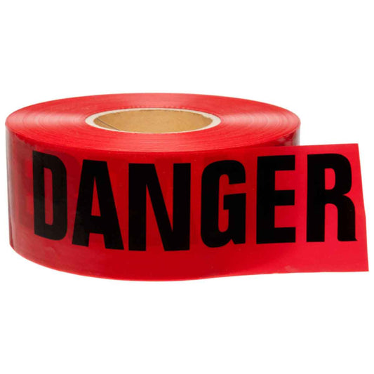 3" X 1000', 3 MIL, RED/BLK LTRS DANGER