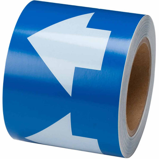 B302 3"X30 YDS WHT/BLUE ARROW TAPE