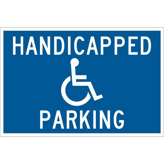 B120,12X18,WHT/BLU,HANDICAPPED PARKING