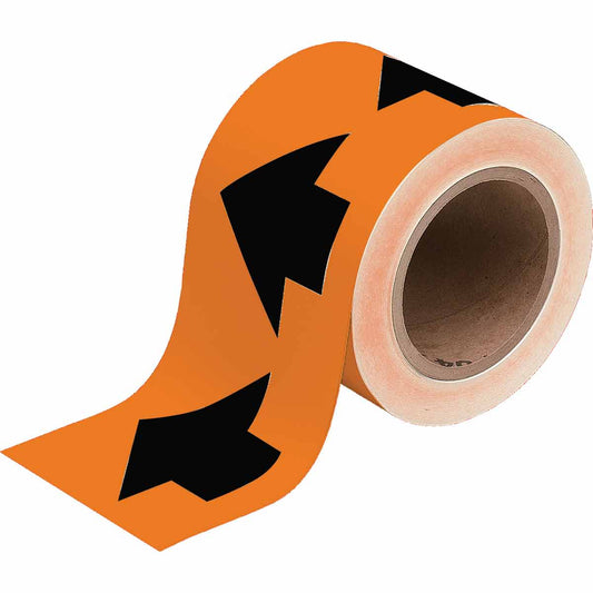 B302 3"X30YDS BLK/ORG ARROW TAPE